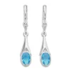 Ohrhänger|Silber Ohrhänger|Elfen Schmuck Ohrringe mit aqua blauen Zirkonia Kristallen oval 925 Silber