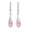 Ohrhänger|Silber Ohrhänger|Elfen Schmuck Ohrringe mit rosa Zirkonia Kristallen oval 925 Silber