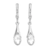 Ohrhänger|Silber Ohrhänger|Elfen Schmuck Ohrringe mit weißen Zirkonia Kristallen oval 925 Silber