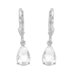 Ohrhänger|Silber Ohrhänger|Elfen Schmuck Ohrringe mit weißen Zirkonia Tränen 925 Silber