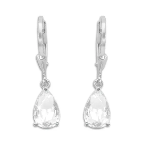 Ohrhänger|Silber Ohrhänger|Elfen Schmuck Ohrringe mit weißen Zirkonia Tränen 925 Silber