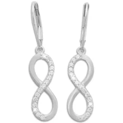 Ohrhänger|Silber Ohrhänger|Elfen Schmuck Ohrringe Unendlichkeit mit Zirkonia Strass Steinen 925 Silber