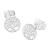 Ohrstecker|Silber Ohrstecker|Elfen Schmuck Ohrstecker Baum des Lebens rund mattiert 925 Silber