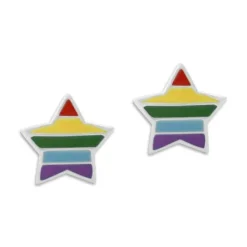 Ohrstecker|Silber Ohrstecker|Elfen Schmuck Ohrstecker bunte Sterne in gedeckten Farben 925 Silber