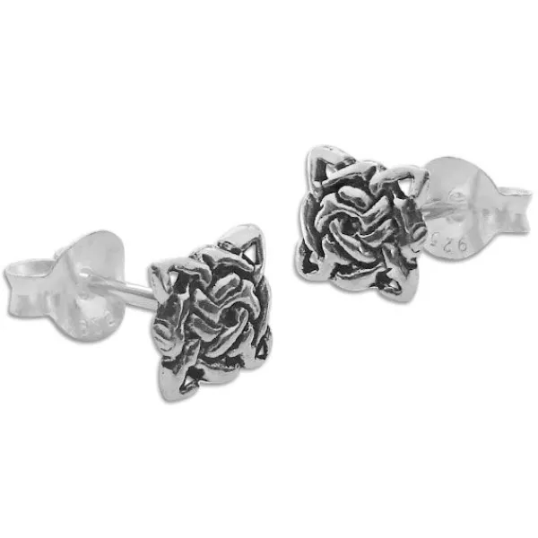 Ohrstecker|Ohrstecker|Elfen Schmuck Ohrstecker Celtic Viereck 925 Silber