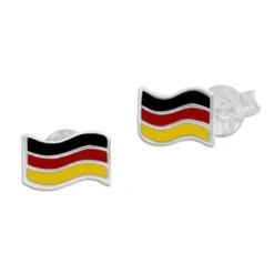 Ohrstecker|Ohrstecker|Elfen Schmuck Ohrstecker Deutschland Fahne Flagge 925 Silber