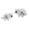 Ohrstecker|Silber Ohrstecker|Elfen Schmuck Ohrstecker Dinosaurier mit Kristallen 925 Silber