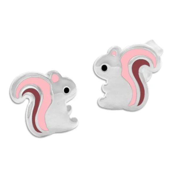 Ohrstecker|Silber Ohrstecker|Elfen Schmuck Ohrstecker Eichhörnchen Kinderschmuck 925 Silber