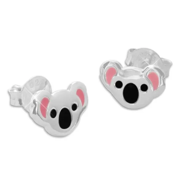 Ohrstecker|Silber Ohrstecker|Elfen Schmuck Ohrstecker Koalakopf 925 Silber