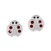 Ohrstecker|Silber Ohrstecker|Elfen Schmuck Ohrstecker Marienkäfer mit roten Kristallen 925 Silber