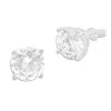 Ohrstecker|Silber Ohrstecker|Elfen Schmuck Ohrstecker mit facettierten Zirkonia weiß 9 mm 925 Silber