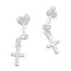 Ohrstecker|Ohrstecker|Elfen Schmuck Ohrstecker mit hängenden Kreuzen 925 Silber