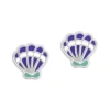 Ohrstecker|Silber Ohrstecker|Elfen Schmuck Ohrstecker mit Muscheln lila mint weiß 925 Silber
