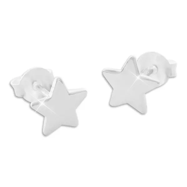Ohrstecker|Ohrstecker|Elfen Schmuck Ohrstecker mit Sternen 7 mm 925 Silber