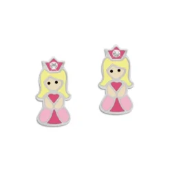 Ohrstecker|Silber Ohrstecker|Elfen Schmuck Ohrstecker Prinzessin mit Krone und Kristallen 925 Silber
