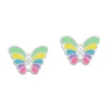 Ohrstecker|Silber Ohrstecker|Elfen Schmuck Ohrstecker Regenbogen Schmetterlinge mit Strass Steinen 925 Silber
