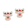 Ohrstecker|Silber Ohrstecker|Elfen Schmuck Ohrstecker Rentier Gesicht mit Weihnachtsmütze 925 Silber