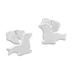Ohrstecker|Ohrstecker|Elfen Schmuck Ohrstecker Seerobbe mattiert 925 Silber