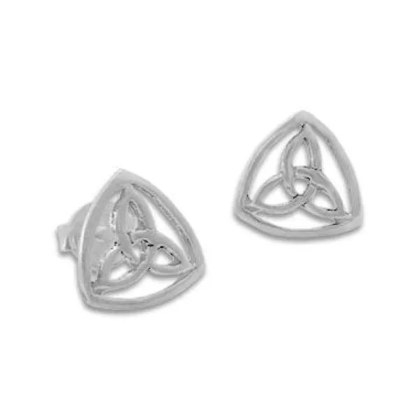 Ohrstecker|Ohrstecker|Elfen Schmuck Ohrstecker Triqueta mit Rahmen 925 Silber