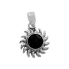 Anhänger Für Damen|Edelstein Anhänger In Silber|Elfen Schmuck Onyx Anhänger Sonne 925 Silber