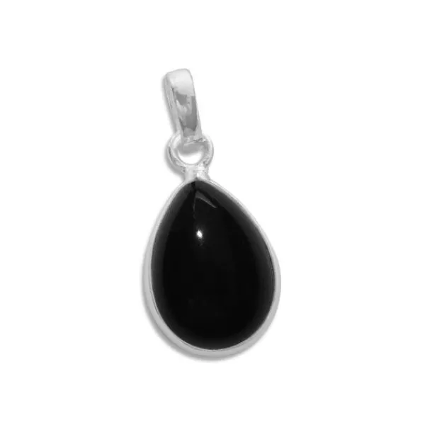 Anhänger Für Damen|Edelstein Anhänger In Silber|Elfen Schmuck Onyx Anhänger Tropfen 925 Silber