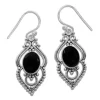 Ohrhänger|Edelstein Ohrringe|Elfen Schmuck Onyx Ohrringe filigran Boho Design 925 Silber