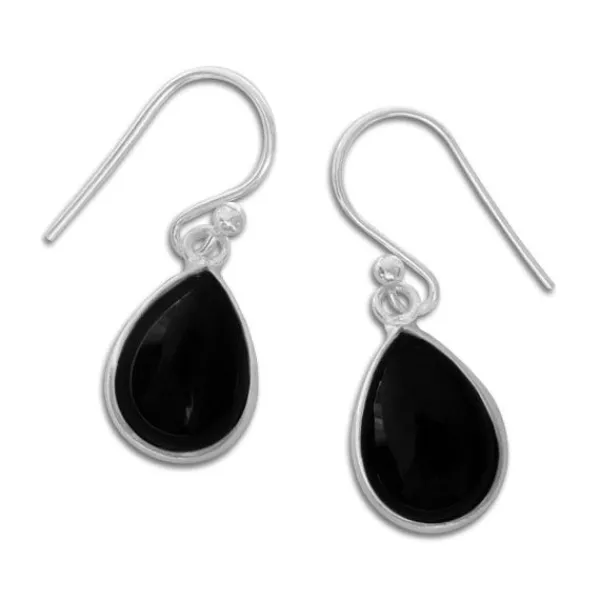 Ohrhänger|Edelstein Ohrringe|Elfen Schmuck Onyx Ohrringe Tropfen 925 Silber