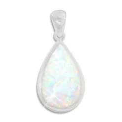 Anhänger Für Damen|Silber Anhänger|Elfen Schmuck Opal Anhänger Tropfen groß 925 Silber