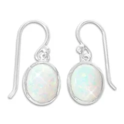 Ohrhänger|Silber Ohrhänger|Elfen Schmuck Opal Ohrringe Ohrhaken mit ovalen Steinen 925 Silber