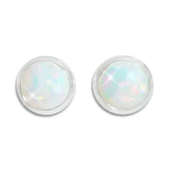 Ohrstecker|Silber Ohrstecker|Elfen Schmuck Opal Ohrstecker 8 mm rund 925 Silber