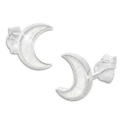 Ohrstecker|Silber Ohrstecker|Elfen Schmuck Opal Ohrstecker Mond 925 Silber