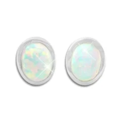 Ohrstecker|Silber Ohrstecker|Elfen Schmuck Opal Ohrstecker 9 x 7 mm oval 925 Silber