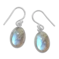Ohrhänger|Edelstein Ohrringe|Elfen Schmuck Ovale Labradorit Ohrhänger 14 x 9 mm 925 Silber