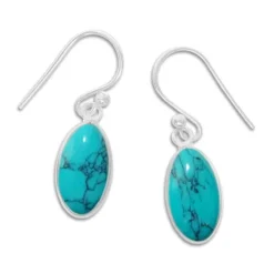 Ohrhänger|Edelstein Ohrringe|Elfen Schmuck Ovale Türkis Ohrringe Ohrhänger 925 Silber