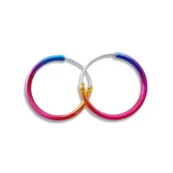 Creolen|Silber Creolen|Elfen Schmuck Regenbogen Creolen 16 mm 925 Silber