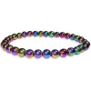 Herrenarmbänder|Damenarmbänder|Elfen Schmuck Regenbogen Hämatit Kugel Armband 6 mm 19,5 cm