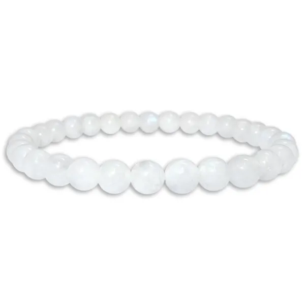 Damenarmbänder|Kugelarmbänder|Elfen Schmuck Regenbogen Mondstein Kugel Armband 6 mm 19 cm