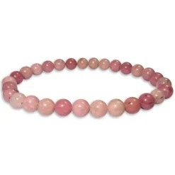 Damenarmbänder|Kugelarmbänder|Elfen Schmuck Rhodonit hell Kugel Armband 6 mm 19 cm