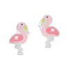 Ohrstecker|Silber Ohrstecker|Elfen Schmuck Rosa Flamingo Ohrstecker mit Kristallen 925 Silber