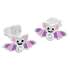 Ohrstecker|Silber Ohrstecker|Elfen Schmuck Rosa lila Fledermaus Kinder Ohrringe mit Strass Kristallen 925 Silber