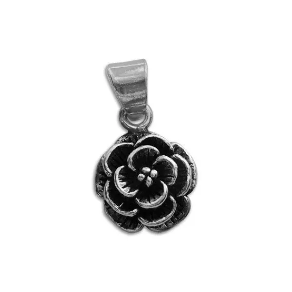 Anhänger Für Damen|Silber Anhänger|Elfen Schmuck Rosen Anhänger geschwärzt 925 Silber