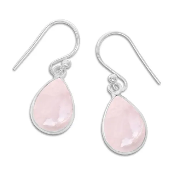 Ohrhänger|Edelstein Ohrringe|Elfen Schmuck Rosenquarz Ohrringe Tropfen 925 Silber