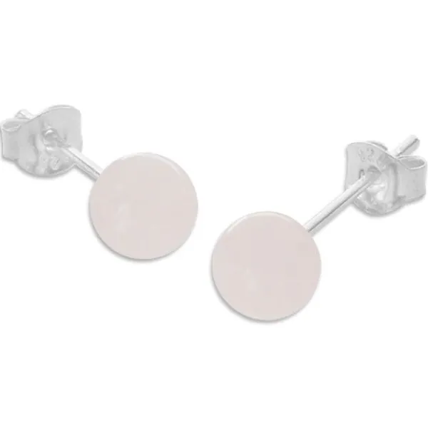 Ohrstecker|Edelstein Ohrringe|Elfen Schmuck Rosenquarz Ohrstecker 6 mm 925 Silber