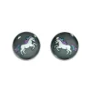 Ohrstecker|Silber Ohrstecker|Elfen Schmuck Runde Ohrstecker Einhorn 925 Silber
