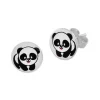 Ohrstecker|Silber Ohrstecker|Elfen Schmuck Runde Ohrstecker mit Pandabär 925 Silber