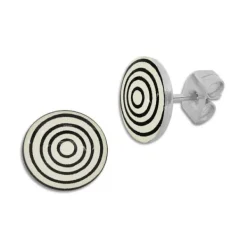 Ohrstecker|Ohrstecker|Elfen Schmuck Runde Ohrstecker Zielscheibe Kreise 10 mm Edelstahl
