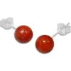 Ohrstecker|Edelstein Ohrringe|Elfen Schmuck Schaumkorallen Ohrstecker 6 mm 925 Silber