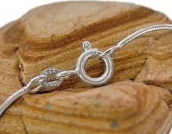 Damenketten|Elfen Schmuck Schlangenkette 925 Silber 0,9 mm 50 cm