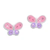 Ohrstecker|Silber Ohrstecker|Elfen Schmuck Schmetterlings Ohrringe mit 6 Strass Steinen rosa / lila 925 Silber