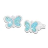 Ohrstecker|Silber Ohrstecker|Elfen Schmuck Schmetterlings Ohrstecker mit Glitzer und hellblauem Lack 925 Silber